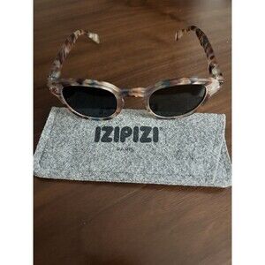 IZIPIZI Round Sunglasses Tortoise Shell Multicolor Frame Gray Polarized Lenses